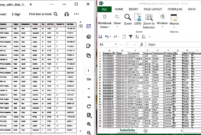 do data entry, copy paste pdf to excel coversion